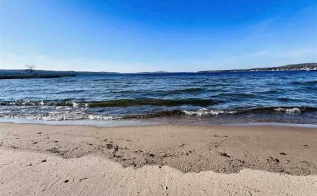 view of water feature featuring a beach view