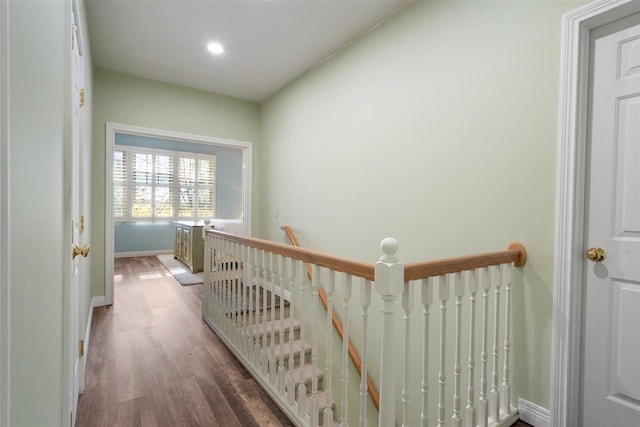 corridor featuring hardwood / wood-style flooring