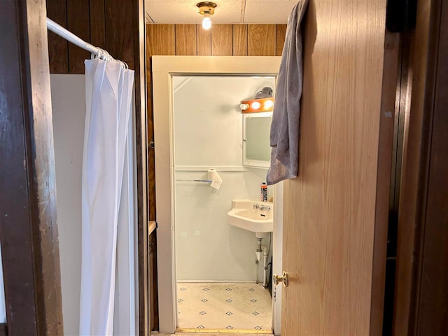 bathroom with tile floors