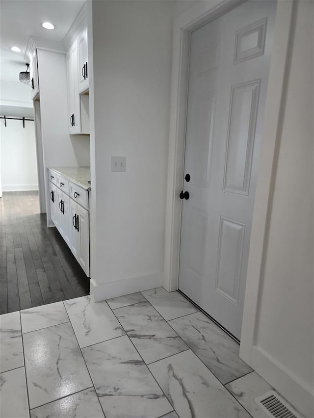 interior space with light hardwood / wood-style flooring