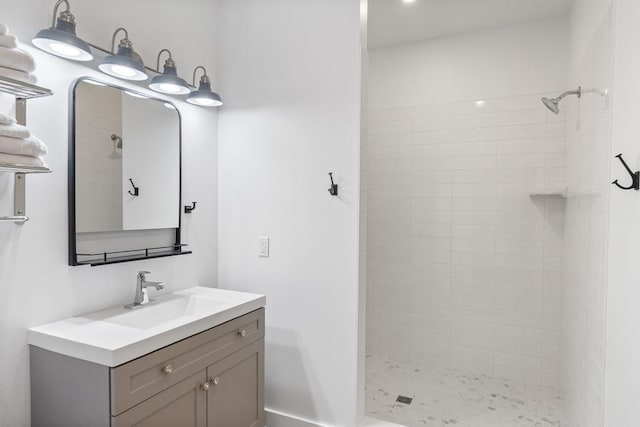 401 Antrim St, Charlevoix, MI 49720 - full bath with a tile shower and vanity