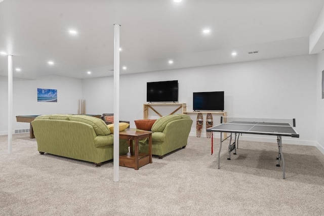 401 Antrim St, Charlevoix, MI 49720 - carpeted living room featuring recessed lighting and baseboards