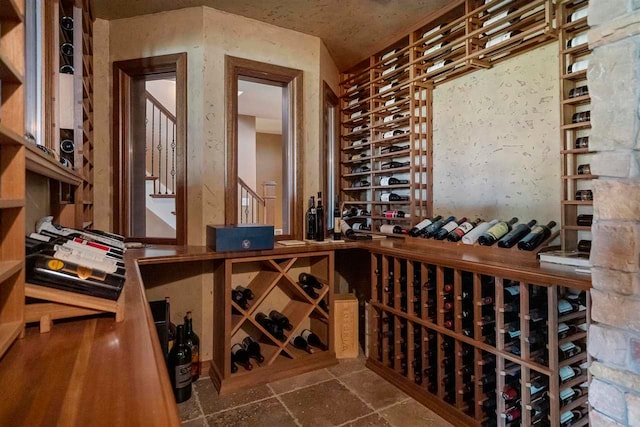 wine cellar with tile flooring