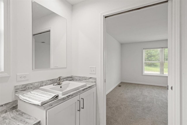 bathroom with oversized vanity