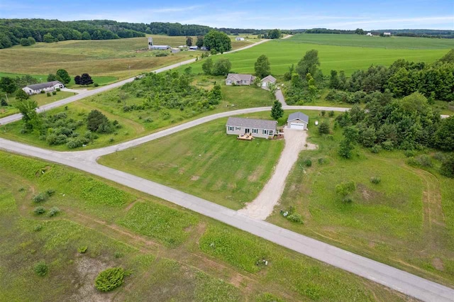 drone / aerial view with a rural view