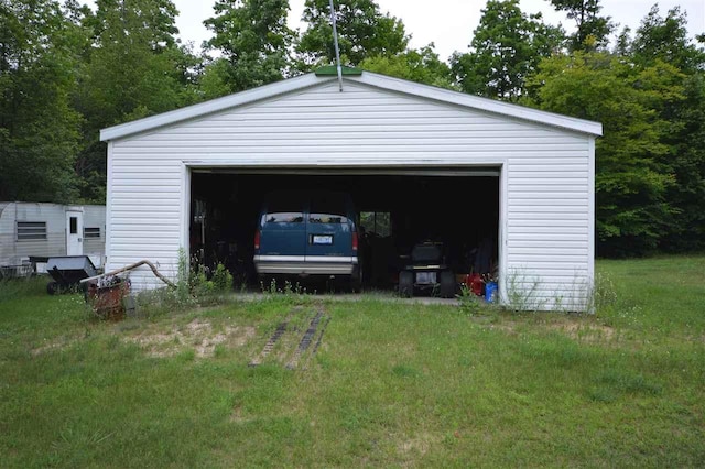 view of garage