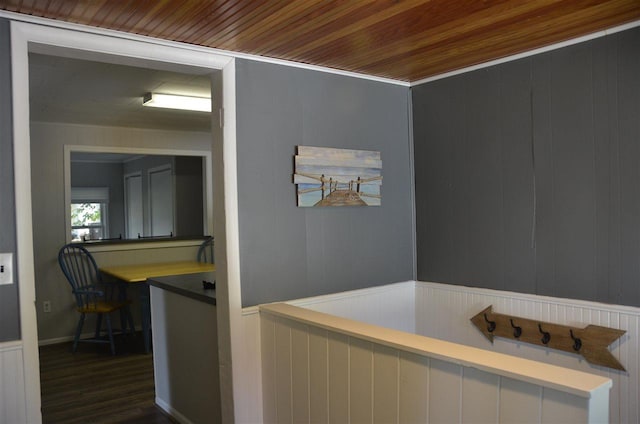 2690 E Lake St, Harbor Springs, MI 49740 - hallway featuring dark hardwood / wood-style flooring and wood ceiling