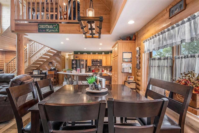 dining area featuring light hardwood / wood-style flooring