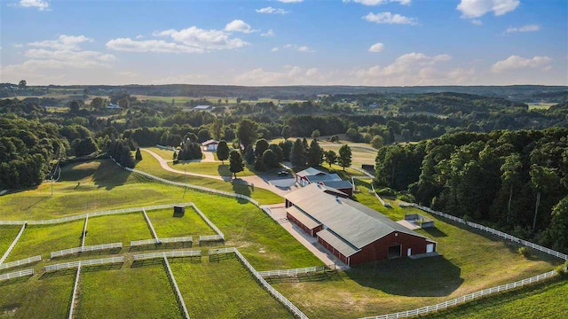 bird's eye view featuring a rural view