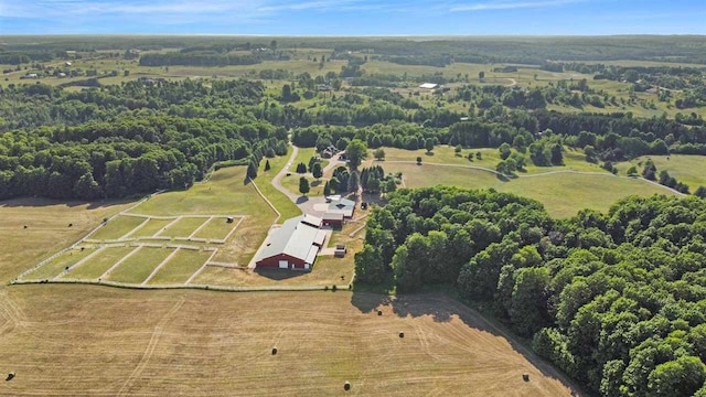 drone / aerial view featuring a rural view