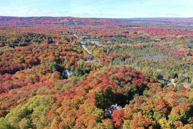 drone / aerial view with a view of trees