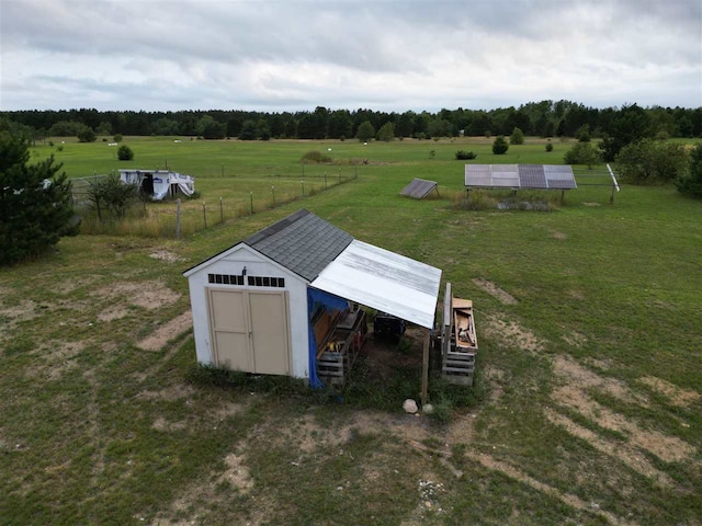 exterior space with a rural view