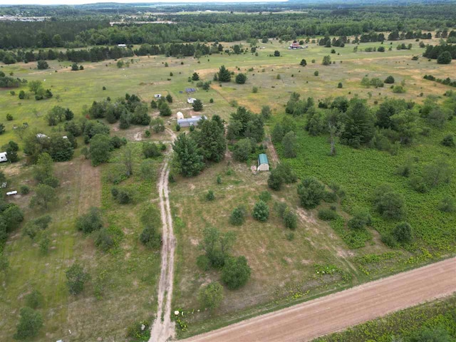 aerial view with a rural view