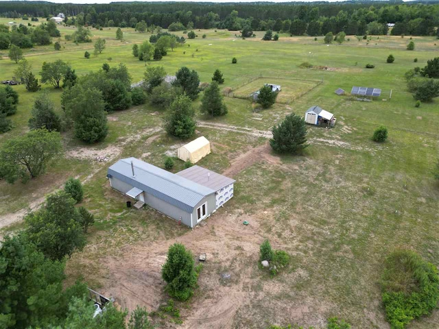 drone / aerial view with a rural view