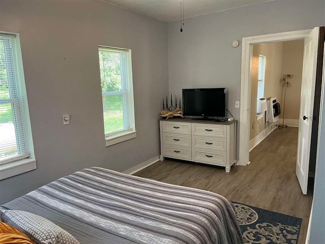 bedroom featuring wood-type flooring