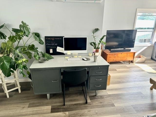 office space featuring light hardwood / wood-style flooring