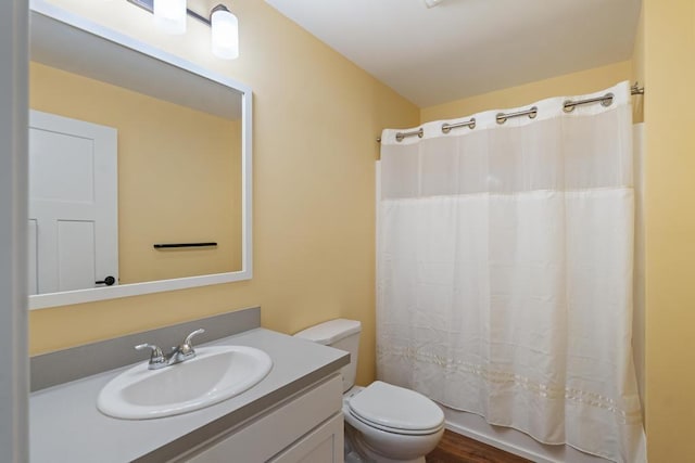 full bathroom with vanity and toilet