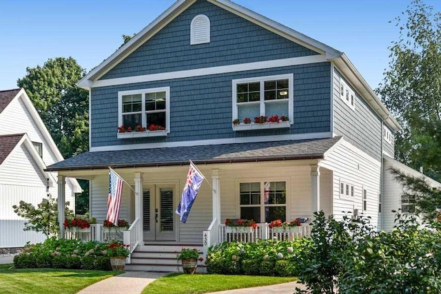 view of front of property featuring a porch