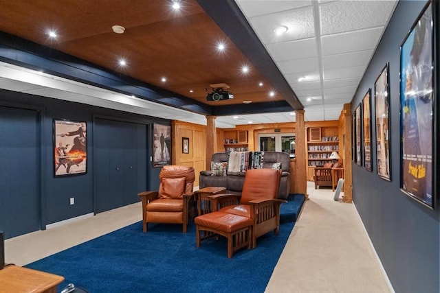 645 Woodhill Ct, Harbor Springs, MI 49740 - carpeted cinema featuring recessed lighting and decorative columns