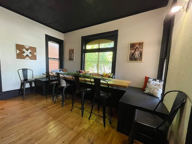 dining room with hardwood / wood-style flooring