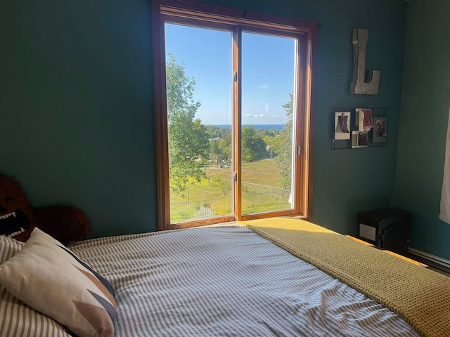 bedroom with multiple windows