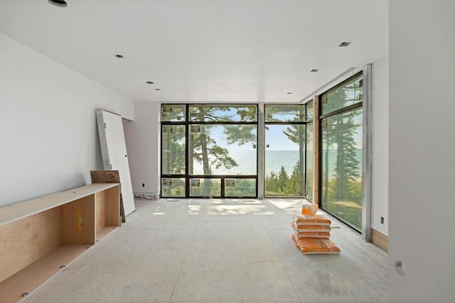 3087 Forrest Ave, Harbor Springs, MI 49740 - spare room with a water view and a wall of windows