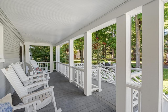 wooden deck with a porch