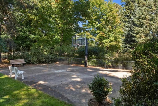 view of patio / terrace featuring basketball court