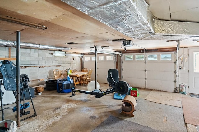 garage featuring a garage door opener