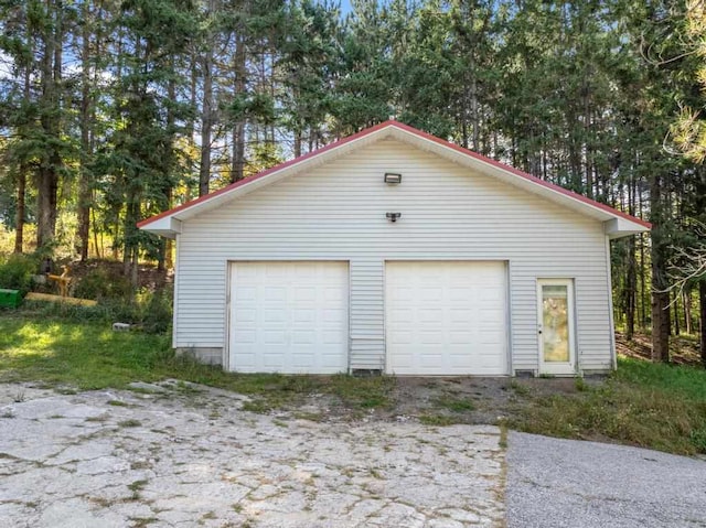 view of garage