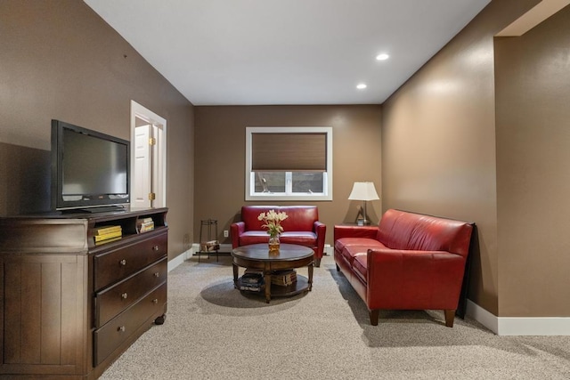 290 Mitchell Hills Dr, Petoskey, MI 49770 - living room featuring light carpet, baseboards, and recessed lighting