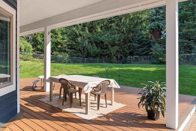 290 Mitchell Hills Dr, Petoskey, MI 49770 - wooden deck with outdoor dining space