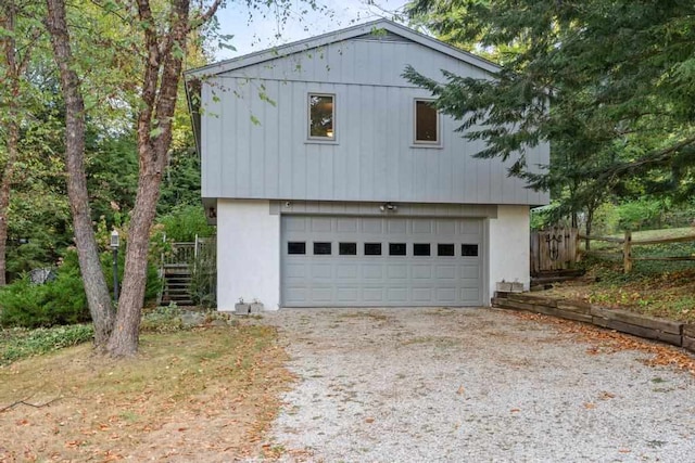 garage with wooden walls