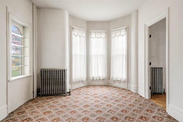 unfurnished room with radiator and plenty of natural light