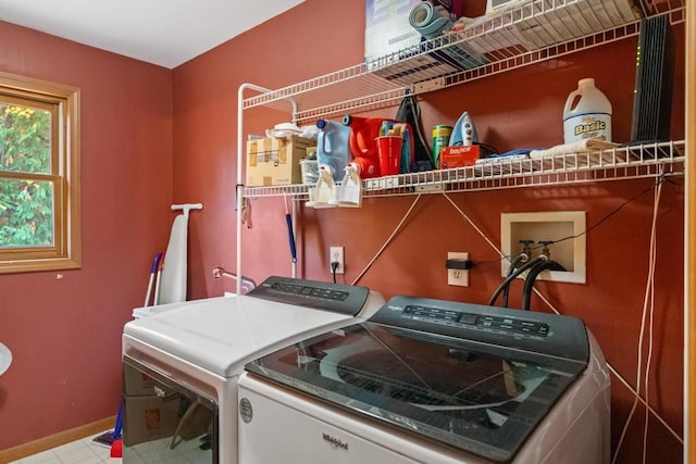 laundry area featuring independent washer and dryer