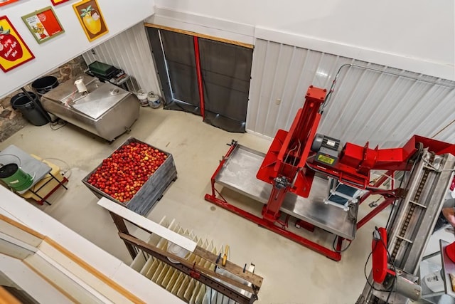 interior space featuring concrete floors