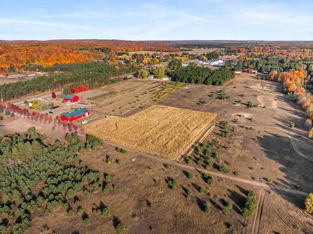 bird's eye view featuring a rural view