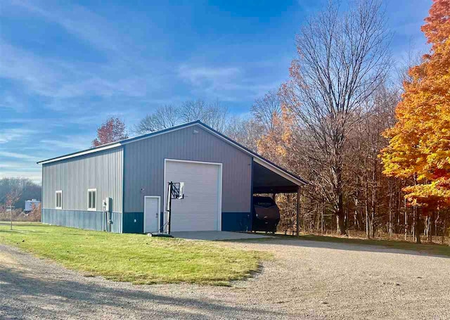 view of outdoor structure with a garage