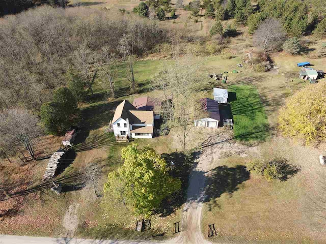 aerial view with a rural view