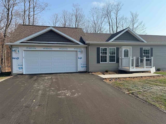 single story home with a garage