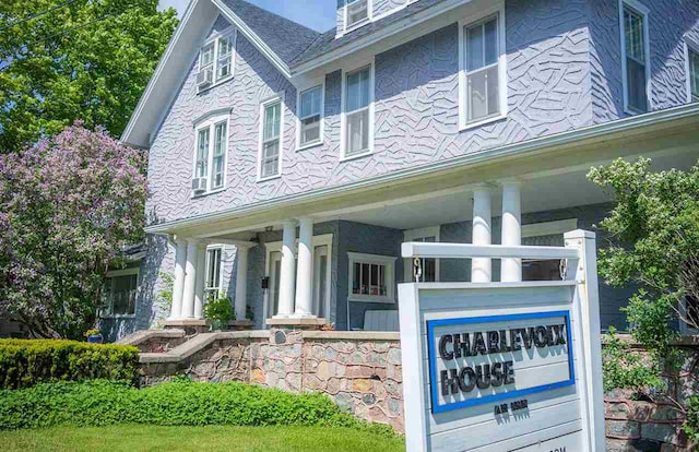 exterior space with covered porch