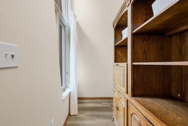 spacious closet with light wood-type flooring