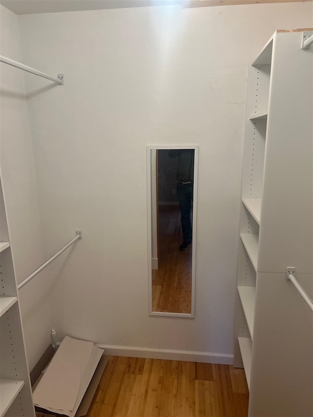 walk in closet featuring hardwood / wood-style floors