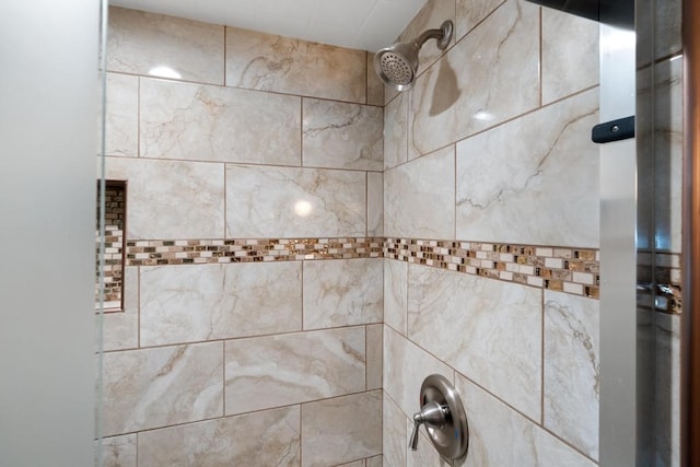 interior details with tiled shower