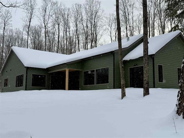 view of snow covered exterior