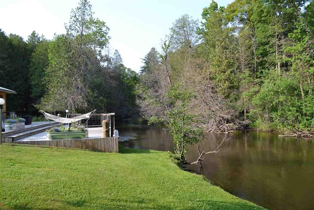 exterior space featuring a water view