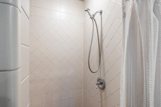 room details with a tile shower