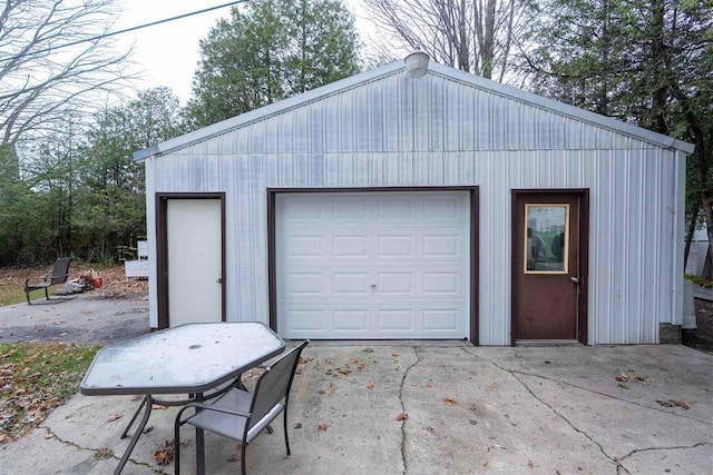 view of garage