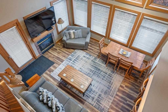 living room featuring wood-type flooring