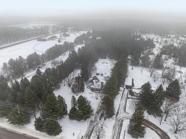 view of snowy aerial view